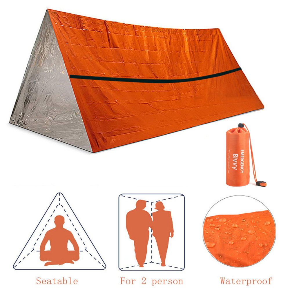 2 人緊急避難所ビビィサバイバルテントキットマイラーチューブ - Bivy Bag Emergency のレビューと価格